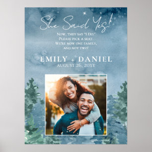 Poster Rustic Dusky Blue Mountain Day