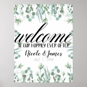 Poster Rustic Eucalyptus Greenery deixa o casamento bem-v