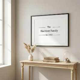 Poster Rustic Farmhouse Custom Family Name Sign 