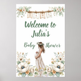 Poster Rustic Floral Baby Shower 