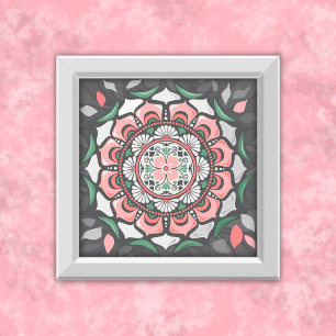 Poster Rustic Floral Mandala