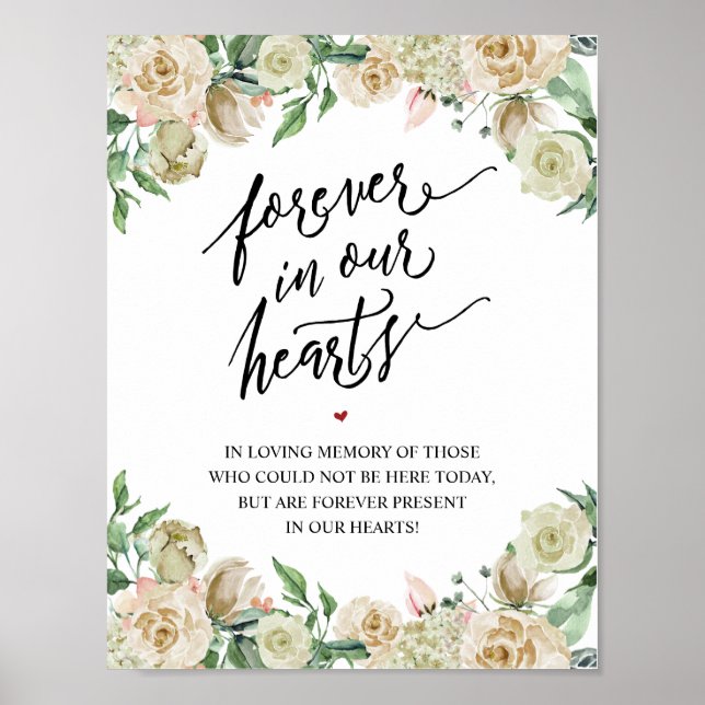 Poster Rustic Forever In Our Heart Memorial Sinal (Frente)