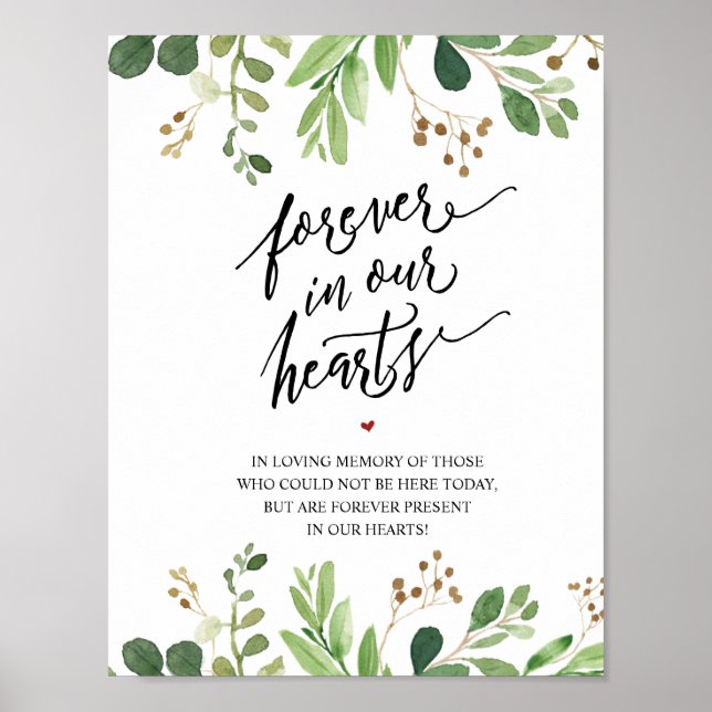 Poster Rustic Forever In Our Heart Memorial Sinal (Frente)
