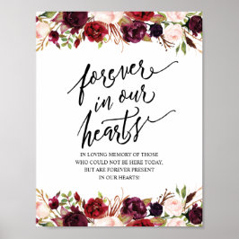 Poster Rustic Forever In Our Heart Memorial Sinal