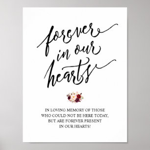 Poster Rustic Forever In Our Heart Memorial Sinal