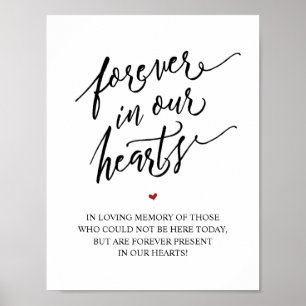 Poster Rustic Forever In Our Heart Memorial Sinal