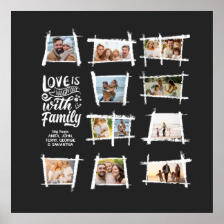 Poster Rustic Frames White/Blk Love Is Family ID1015
