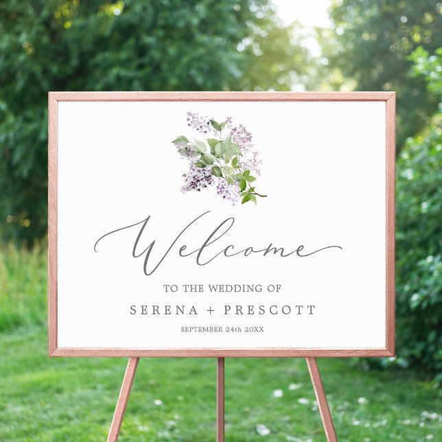 Poster Rustic Lilac Wedding Welcome (Criador carregado)