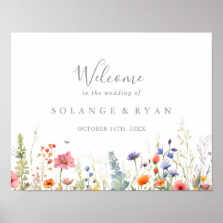 Poster Rustic Meadow Botanical Wedding Welcome Sign