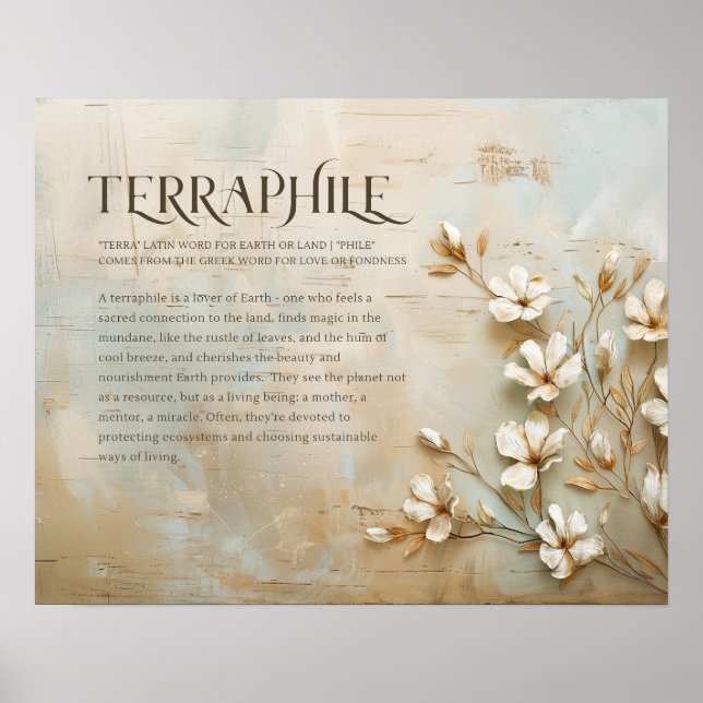 Poster Rustic Nature Earth Wall Art, Terraphile 20"x16" (Frente)