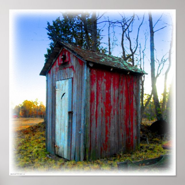 Póster Rustic Old Junk Yard Outhouse (Frente)