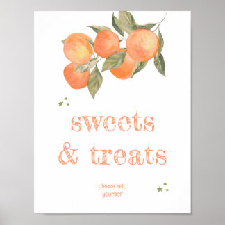 Poster Rustic Orange Grove "Sweets & Treats" Sign 