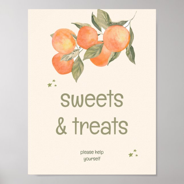 Poster Rustic Orange Grove "Sweets & Treats" Sign  (Frente)