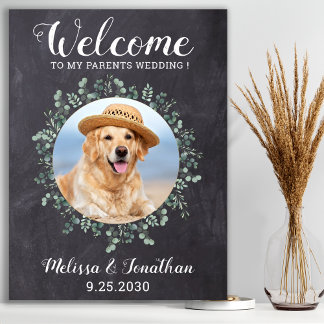 Poster Rustic Pet Wedding Welcome Personalised Dog Photo