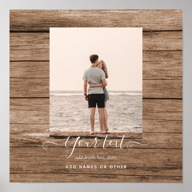 Poster Rustic PHOTO Oferece aos amigos da família de text (Frente)