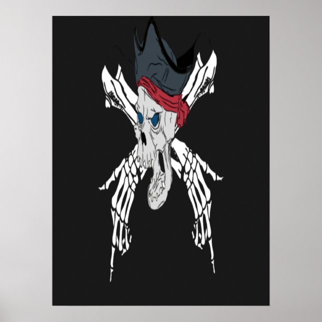 Poster Rustic Pirate Crossbones (Frente)