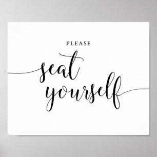 Poster Rustic Por Favor, Sente-Se Sentado Sinal De Casame