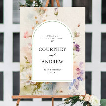 Rustic Retro Wildflower Wedding Bem-vindo