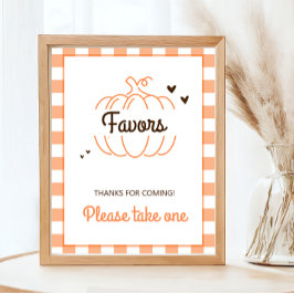Poster Rustic Sweet Pumpkin Fall Chá de fraldas Favor Aqu