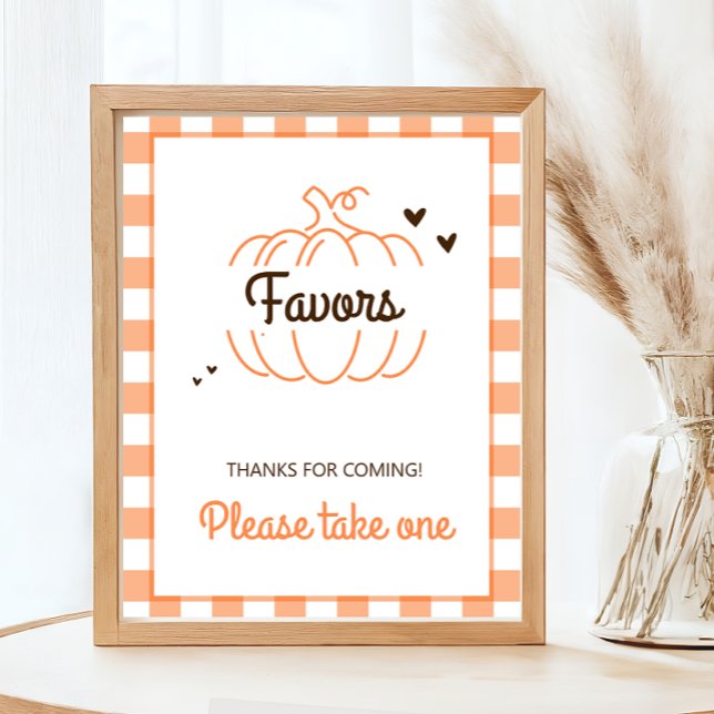 Poster Rustic Sweet Pumpkin Fall Chá de fraldas Favor Aqu (Criador carregado)