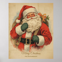 Poster Rustic Victorian Santa Claus Natais vintages Art