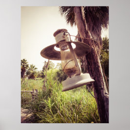 Poster Rustic Vintage Lanterna ao ar livre na natureza