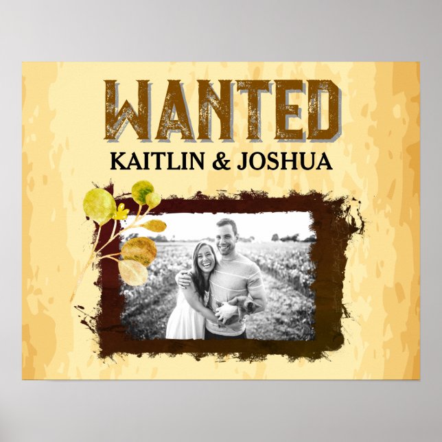 Poster Rustic WANTED Foto 🤠 Casamento Ocidental (Frente)