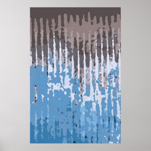 Poster Rustic Weathered/ Brown Blue