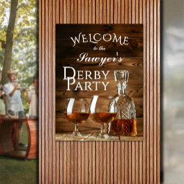 Poster Rustic Whiskey Derby Party Bem-vindo