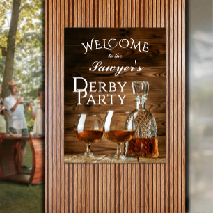 Poster Rustic Whiskey Derby Party Bem-vindo