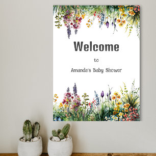 Poster Rustic Wildflower Boho Chic Floral Chá de fraldas