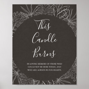 Poster Rustic Winter Carvão Esta Vela Queimou Casament