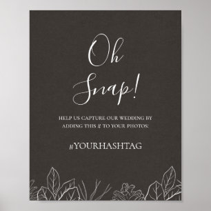 Poster Rustic Winter Carvões - Sinal de hashtag