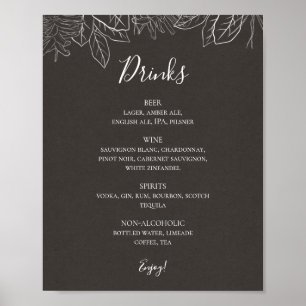 Poster Rustic Winter   Carvões - Sinal de Menu Bebidas Ca