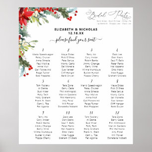 Poster Rustic Winter Floral Mesa de casamento