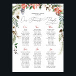 Poster Rustic Winter Floral | Mesa de casamento<br><div class="desc">Poster de Gráfico de Casamento Floral Russo de inverno. Uma combinação de cores que é o epítome de qualquer esqui de inverno! O vermelho rico em rubi está entrelaçado com verde-esbranquiçado, marfim e uma cinza escura para criar uma magnífica paleta de vitrine. Esta combinação bonito pode ser trazida para qualquer...</div>