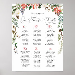 Poster Rustic Winter Floral Mesa de casamento