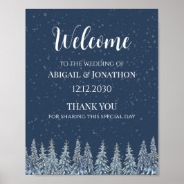 Poster Rustic Winter Forest Wedding Welcome