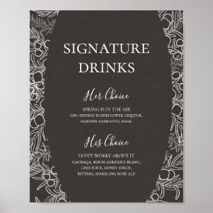 Poster Rustic Winter   Sinal das Bebidas Carbono