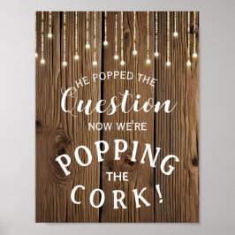 Póster Rústica String acende sinal de NOIVADO Anúncio