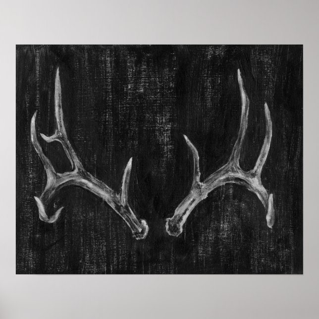 Poster Rústico Deer Animal Head no quadro (Frente)