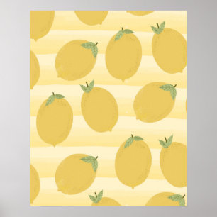 Póster Rústico lunático brilhante da fruta amarela do