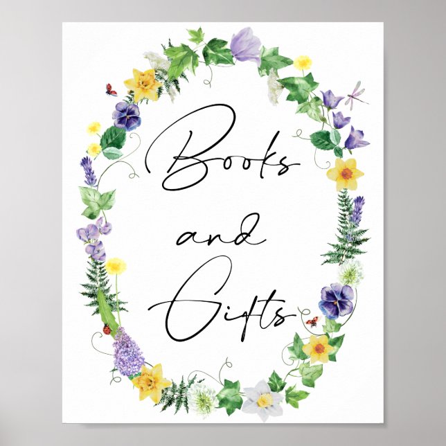 Poster Rústicos Daffodils e Flores Selvagens Livros e Pre (Frente)