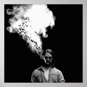 Poster Rustin Cohle do Detetive Verdadeiro Fumar um Cigar