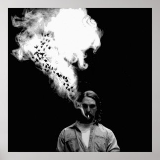 Poster Rustin Cohle do Detetive Verdadeiro Fumar um Cigar