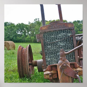 Póster Rusty Antique Case Tractor