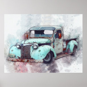 Poster Rusty Old Truck Vintage