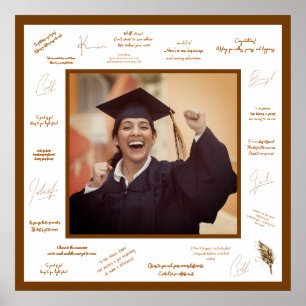 Poster Rusty Red Signatures Memories Autografation Gradua