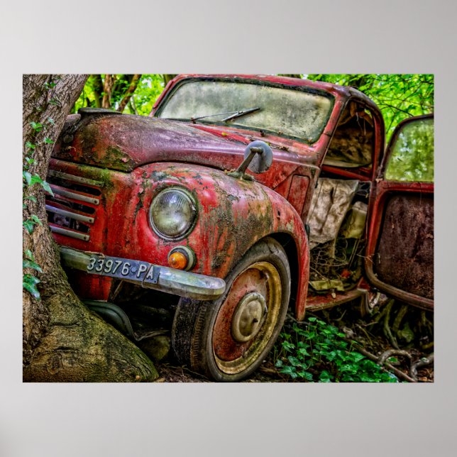 Poster Rusty Red Truck Vintage (Frente)