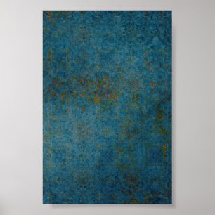 Póster Rusty Spots Azul Padrão Fundo